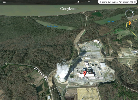 Grand Gulf Nuclear Reactor with Lakes River
